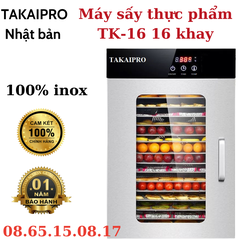 Máy sấy thực phẩm 16 khay TAKAIPRO 1500W chính hãng Nhật Bản