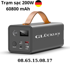 Trạm sạc di động GLUCKLICH 200W 60800 mAh