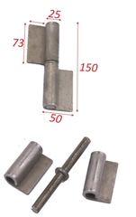 Bản lề lá cờ dày 5mm, phi 25mm, dài 150mm