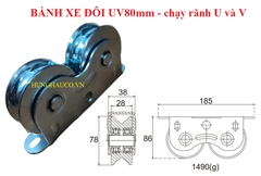 bánh xe đôi UV80 - chạy rãnh U và V