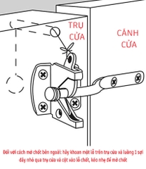 bộ chốt trọng lực (chốt tự gài - chốt tự động) - Kèm ốc Vít