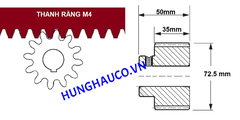 NHÔNG RĂNG MẠ KẼM - LỖ CỐT 28mm
