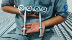 Bánh xe treo 8 lăn, tải trọng 600kg, dùng máng 3.5mm