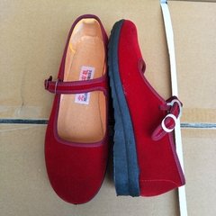Giày nhung bệt đỏ (3cm)