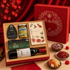 Hộp quà Tết Iberico + Vang Pháp Saint Emilion Grand Cru 2020 Chateau Du Rocher