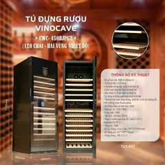 Tủ ướp rượu vang VINOCAVE 120 chai CWC- 450BJPGZ