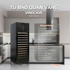 Tủ ướp rượu vang VINOCAVE lốc 168 chai giá gỗ viền đen