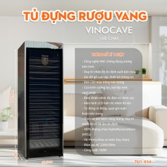 Tủ ướp rượu vang VINOCAVE 168 chai viền bạc sấy kính 2024