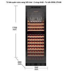 Tủ bảo quản rượu vang 2 vùng nhiệt độ