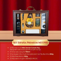 Hộp quà Premium Jamon  Iberico 1kg + Vang Ý DOC Riserva.