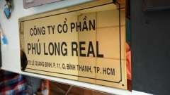 Biển phòng ban inox vàng gương