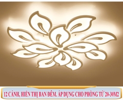OT005 - 12 - Đèn pha lê ốp trần 12 cánh cao cấp đường kính 60cm