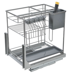 GV01 - Kệ gia vị nan dẹt Inox bóng cao cấp