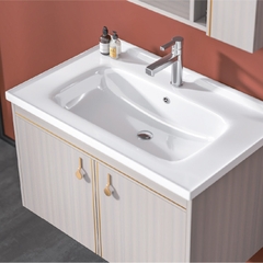 TC2068 - Tủ chậu nhựa PVC, mặt chậu sứ liền khối âm, Kích thước 48x60cm