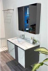 TỦ CHẬU NHỰA PLYWOOD MẶT ĐÁ CHỐNG XƯỚC CHẬU SỨ ÂM TC2058
