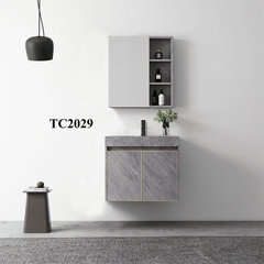 TC2029 -  Tủ chậu nhựa PVC, mặt đá chống xước chậu sứ âm, kích thước 48x60cm