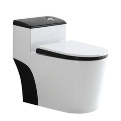 KA3983 - Bồn cầu liền khối đen trắng xả lệc, men nung nano cao cấp