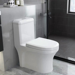 WIN16 - Combo trọn bộ phòng tắm, bồn cầu liền khối,  bàn đá 1 tầng chậu sứ nổi, sen cây inox tròn.....