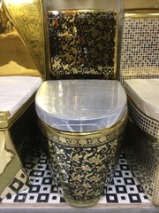 BỆT HOA VĂN MẠ ĐEN VÀNG