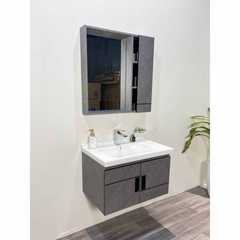TC6947-60 - Tủ chậu nhựa PVC, mặt chậu sứ âm liền khối. kích thước 48x70cm