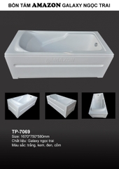 TP7069 - BỒN TẮM NGÂM HÌNH CHỮ NHẬT 3 MẶT YẾM CÓ CHỮ 