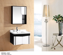 TC2381 - Tủ chậu nhựa PVC, mặt chậu sứ âm liền khối. kích thước 46x70cm
