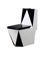 KA3688 - Bồn cầu liền khối 3D đen trắng cao cấp