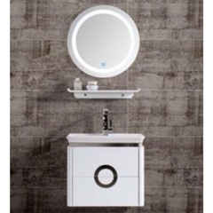 TC2113 - Tủ chậu nhựa PVC, mặt chậu sứ liền khối âm, Kích thước 48x60cm
