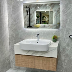 TC2208- TỦ CHẬU NHỰA, MẶT ĐÁ, CHẬU SỨ BÁN ÂM CAO CẤP 