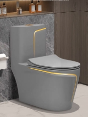KANAX35 - Combo phòng tắm ghi xám, bồn cầu trứng, tủ chậu nhựa, sen cây bàn phím...
