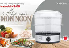 NS09 - Nồi hấp điện 3 tầng Natoshi NS-09 Nhật Bả