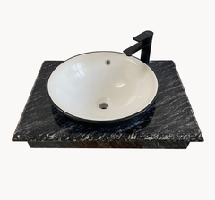 BÀN ĐÁ TỰ NHIÊN ĐƠN PHÀO 1 TẦNG KẾT HỢP CHẬU BÁN ÂM BD77 