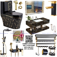 LX02 - Combo phòng tắm đen vàng cao cấp Luxury02