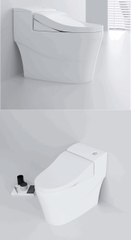 KA5824 - Bồn cầu giả thông minh liền khối, xả lệch, sư nung tráng men nano tuyết cao cấp