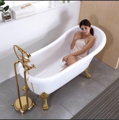 KB709 - Bồn tắm ngâm cao cấp, chất liệu Acrylic. Kích thước: 1600 x 800 x 760 (mm). Tặng kèm kệ gỗ