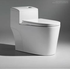 KA3958 - Bồn cầu liền khối sứ nung tráng men nano tuyết, xả lệch