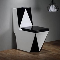 KA3688 - Bồn cầu liền khối 3D đen trắng cao cấp