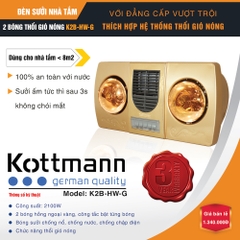 K2B-HW-G - Đèn sưởi nhà tắm Kottmann 2 bóng có quạt