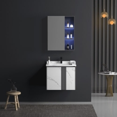 TC2059 - Tủ chậu nhựa PVC, mặt đá chống xước, chậu sứ âm. kích thước 50x60cm