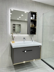 TC2264- TỦ CHẬU INOX, MẶT CHẬU SỨ ÂM LK CAO CẤP 