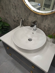 TC2205- TỦ CHẬU INOX, MẶT ĐÁ, CHẬU SỨ NỔI CAO CẤP