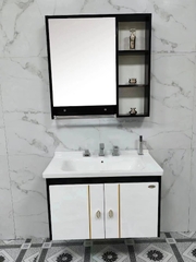 TC172 - Tủ chậu nhựa mặt chậu sứ âm liền khối. KT: 48x80cm