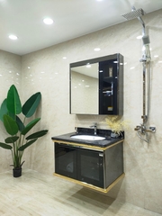TC2338 - TỦ CHẬU INOX, MẶT ĐÁ, CHẬU SỨ ÂM CAO CẤP 