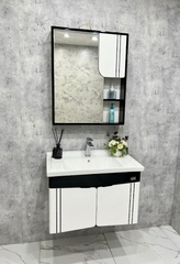 TC2381 - Tủ chậu nhựa PVC, mặt chậu sứ âm liền khối. kích thước 46x70cm