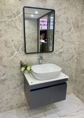 TC2330 - Tủ chậu nhựa PVC, mặt chậu sứ âm liền khối. kích thước 50x60cm