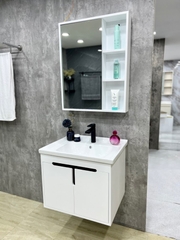 TC2313 - Tủ chậu nhựa PVC, mặt chậu sứ liền khối âm, Kích thước 47x60cm