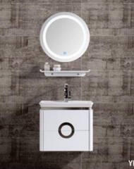 TC2113 - Tủ chậu nhựa PVC, mặt chậu sứ liền khối âm, Kích thước 48x60cm