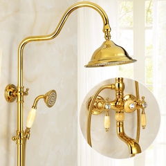 SC3330 - Sen cây cổ điển mạ vàng tay đá cao cấp