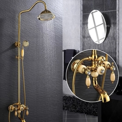 SC3330 - Sen cây cổ điển mạ vàng tay đá cao cấp