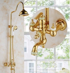 SC3329 - Sen cây cổ điển mạ vàng tay đá cao cấp